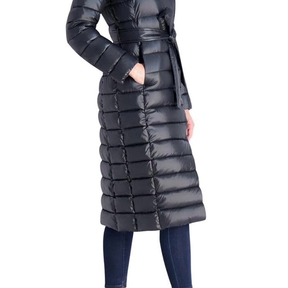 Via Spiga Black Quilted Puffer Coat - Picture 3 of 8